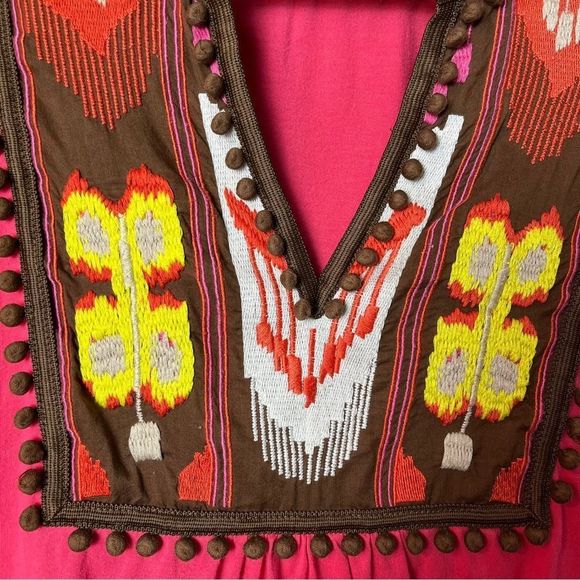 Tory Burch Pink Embroidered Boho Top - Picture 5 of 10